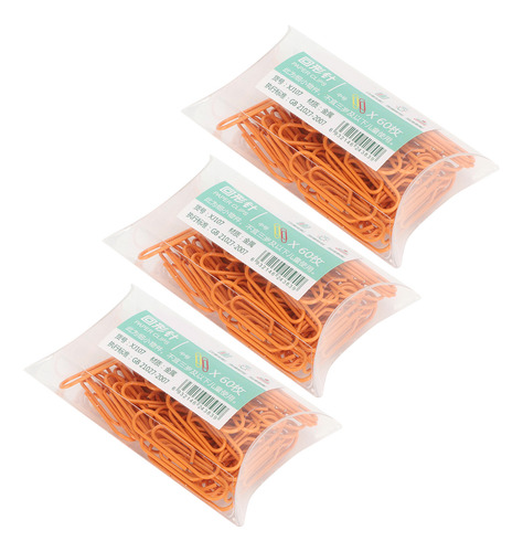 Pinza Para Sujetapapeles De 3 Cajas, Color Naranja, Pequeña