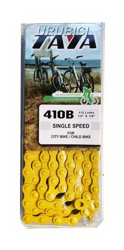 Cadena De Bicicleta Taya Amarilla 112 Eslabones 1/2 X 1/8