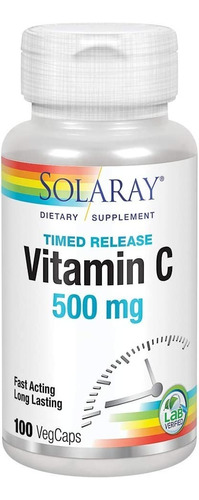 100 Caps De Vitamina C Solaray - U - Unidad A $1586