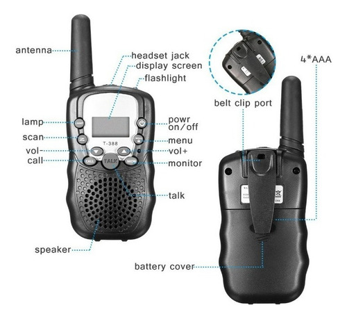 2pz Radios Walkie Talkies For Niños Recargables 3 Millas