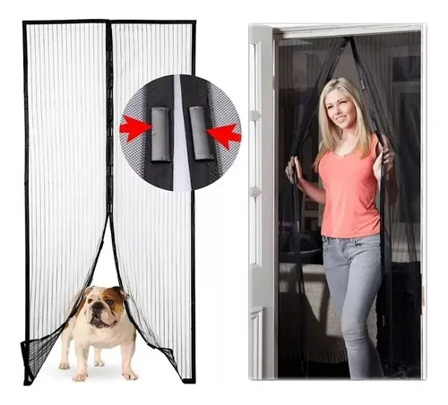 Cortina Mosquitera Magic Mesh Puerta Mosquitos Anti Moscas ® Color Negro