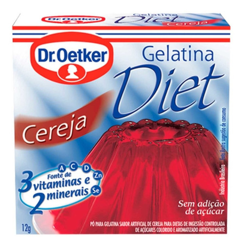 Gelatina Diet de Cereja Dr.Oetker Caixa 12g