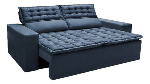 Cama inBox Slim 1,50 Sofá Azul Liso