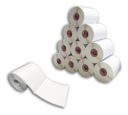 Kit 10 Rls Etiqueta 10x10 100x100 Bopp Fosco +5 Ribbon Misto