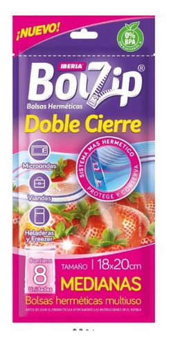 Bolsas Herméticas Medianas Con Doble Cierre Bolzip X8und