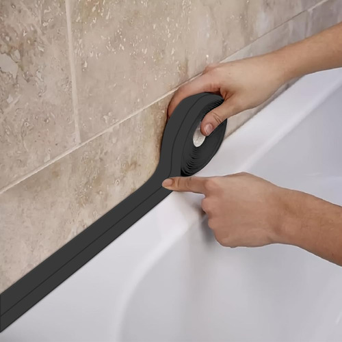 Cinta De Calafateo Aqzfeuy, Impermeable, Autoadhesiva, Negra