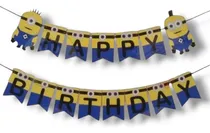 Comprar Banderin Combo Feliz Cumple Minions Bautismo Candy Cumple