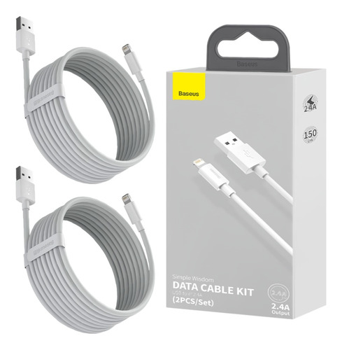 Cable De Carga Para iPhone Baseus 2 Piezas Usb A Lightning