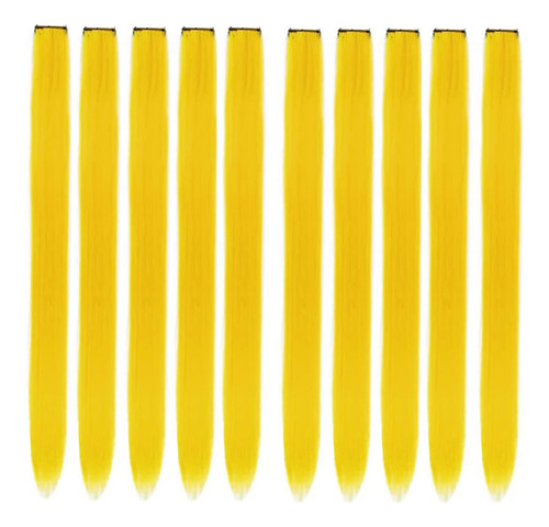 Pinzas De Extensin De Cabello, 10 Unidades, Color Amarillo,