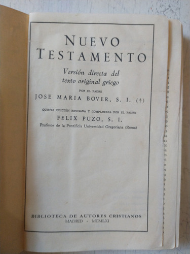 Nuevo Testamento Jose Maria Bover - Felix Puzo
