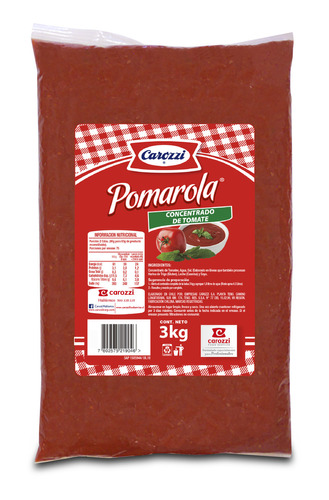 Pack 6 - Carozzi Concentrado De Tomate Pomarola 3 Kg