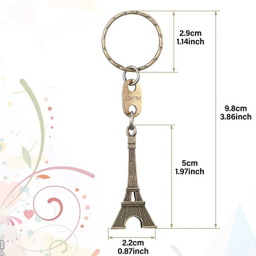 Imagen 7 de 7 de Llaveros Torre Eiffel Docena Metal 12 Unidades