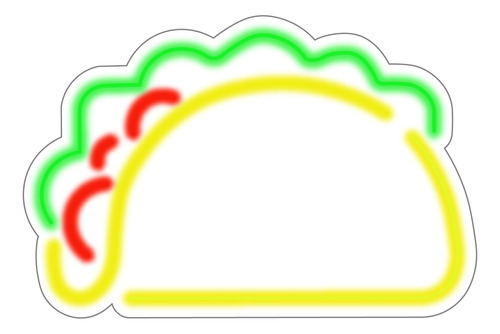 Letrero Neón Flex Negocio Taco 80cm×55cm