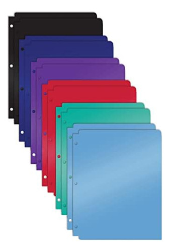 3 Hole Punch Pocket Folders, Bulk Pack, Sturdy Plastic ...