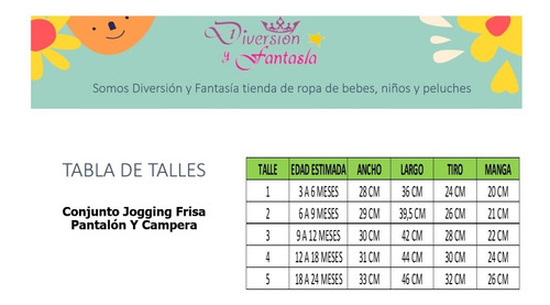 Imagen 3 de 5 de Conjunto Jogging Frisa Pantalón Y Campera 3 Meses A 2 Años