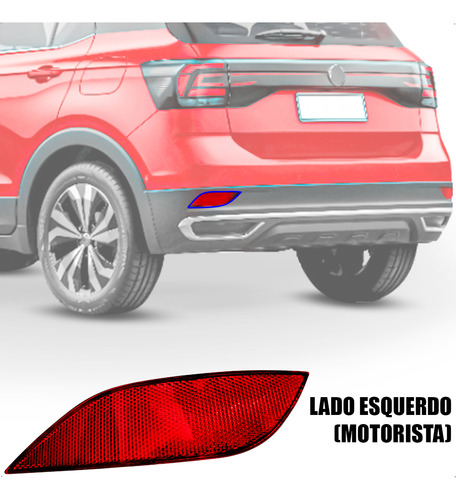 Refletor Para-choque Traseiro T-cross 2019 Até 2022 Le