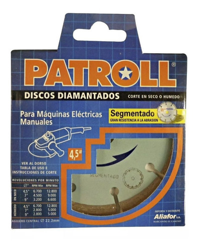 Disco Diamantado Aliafor Patroll Segmentado Ps-4.5 115mm 