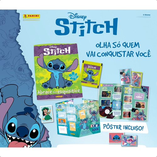 Kit 200 Figurinha Álbum Stitch Abrace Sua Esquisitice 40 Env
