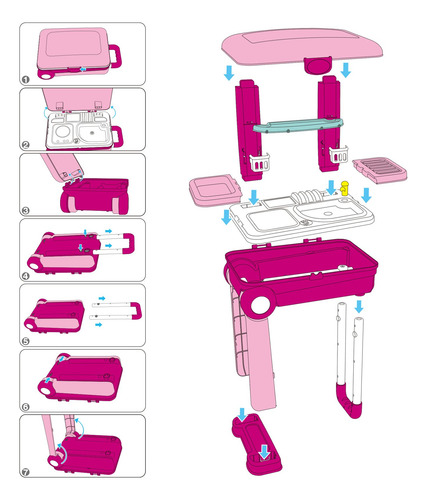 Kit De Cocina Para Niños En Maleta De Viaje 2-en-1 Regalo Color