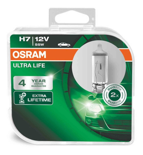 Kit 2 Lamparas H7 Osram Ultra Life 55w 12v 3200k Px26d