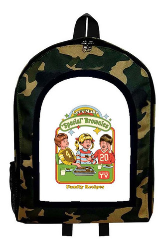 Mochila Camuflada Humor Vintage Niños Jugando Mod Aar65