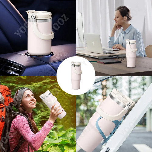 Vaso Térmico Acero Inoxidable 30oz Con Pajita Frío/calor
