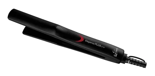 Prancha de cabelo Gama Italy Eleganza Plus na cor preta vista de perfil