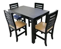 Comprar Juego Comedor Asia Patinado + 4 Sillas Tapizadas