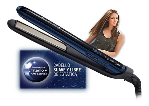 Plancha de cabello Remington Titanium Sapphire Pro S9510 negra y