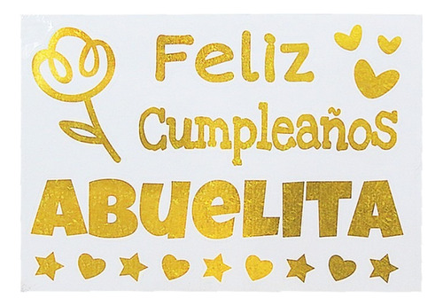 Stickers Para Globos Feliz Cumpleaños - Abuelita *5 Unidades