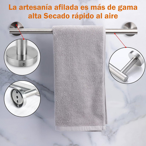 Set De 5 Accesorios Para Baño Acero Inoxidable