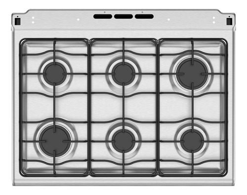 Cocina industrial Mabe ProfesionalEM7646BSIS1 color plateado con puerta con visor 127V