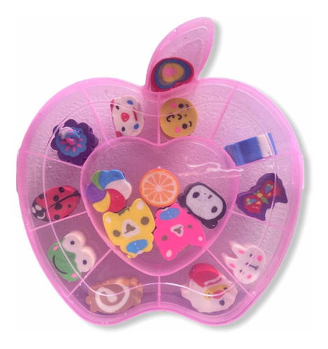 Borrador De Figuras Animalitos-corazones-frutitas Estuche