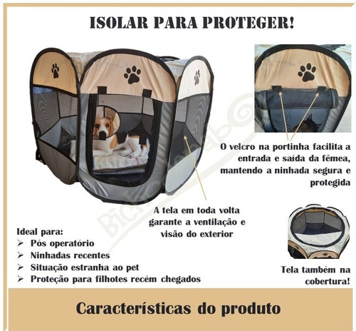 Imagem 2 de 9 de Cercado Fechado Nylon G - Cachorro/gato Pós Cirúrgico Viagem