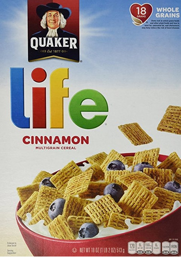 Quaker, Cereal Life, Canela Cereal Multigrano, Box 18 Oz (pa
