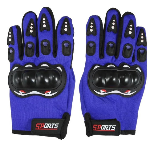 Guantes Protectores De Moto Transpirables Antideslizantes Color Azul Talla Talla Única