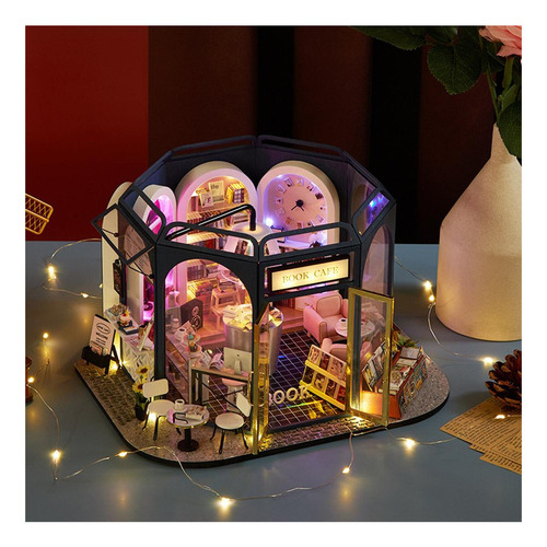 Casa De Muñecas En Miniatura Artesanal De Bricolaje Con