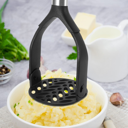 Triturador De Patatas Manual Plegable Con Mango Negro, Frijo