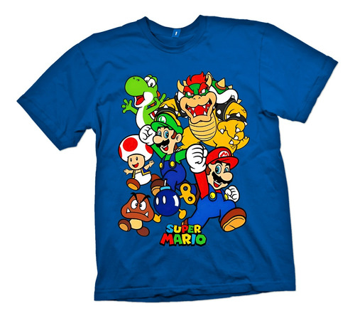 Polera Super Mario Para Niños Estampada Dtf Cod 002