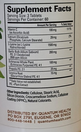 Imagem 2 de 5 de Super Lisina + Vitamina C Cálcio Equinacea Própolis Licorice