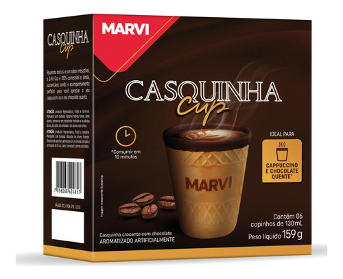 Casquinha Cup 130 Ml Marvi Cafés 6un