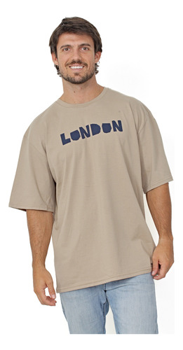 Remera Oversize Hombre Estampado London Algodon Premium