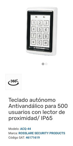 Teclado Antivandalico Rosslare Ac-q44