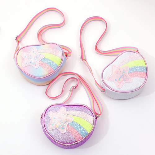 Nuevo Bolso De Hombro Con Diseño De Arcoíris Con Cinta Incli
