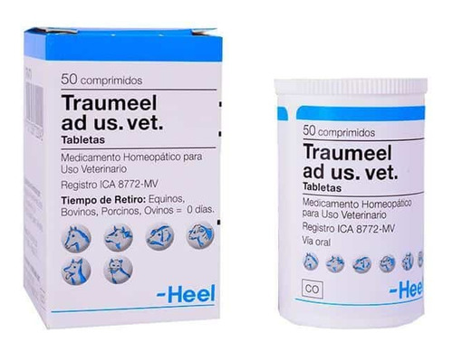 Traumeel Uso Veterinario Frasco X 50 Tabletas Kit X 2 Unds