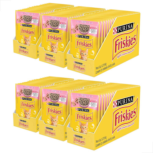 Kit 6 Cxs Sache Friskies Gatos Filhotes Carne 15x85g