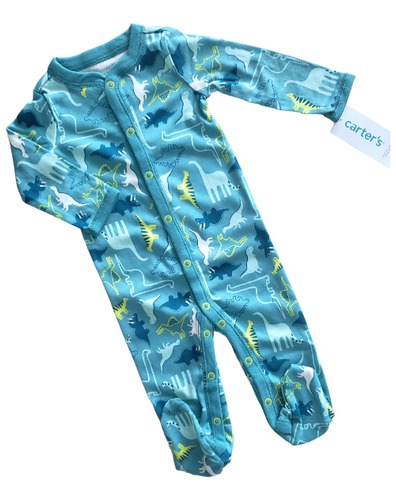 Enterito Carters Pijama Dinosaurio Bebe 6 Meses Azul 