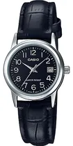 Comprar Reloj Casio Ltpv002 1b Mujer Correa Negra Piel Fechador Full