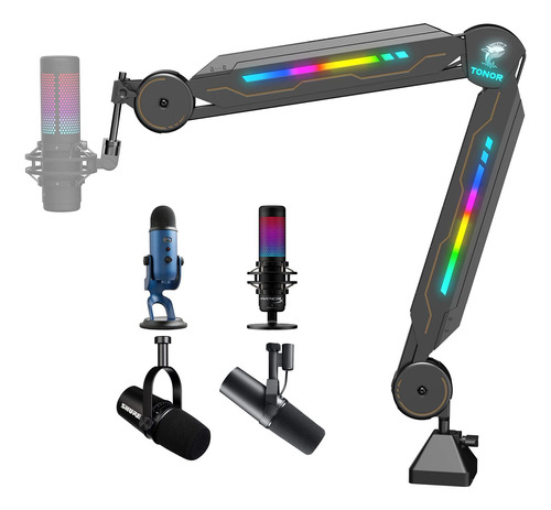 Brazo Soporte Para Microfono Tonor T90 Led Rgb 5/8'' 3/8''