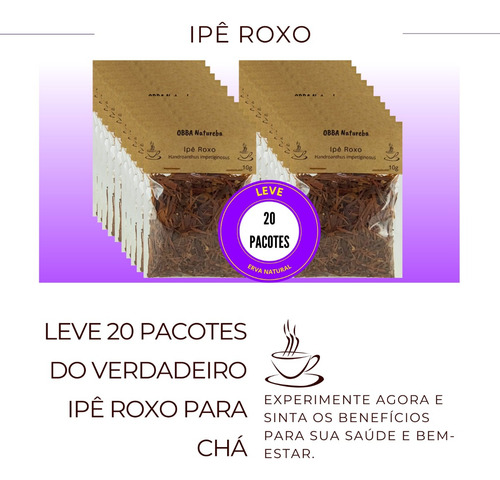 Ervas Para Chá Chá De Ipê Em Ervas 200 G Pacote X 20